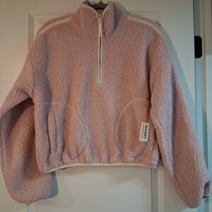 Old Navy Pink Teddy Half-Zip Jacket